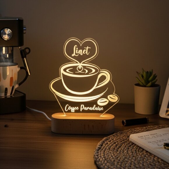 Custom LED Coffee Light • Personalized Café Sign • Barista or Boss Gift - Picture 8 of 8